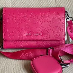 Betsey Johnson Skull Embossed Crossbody Bag